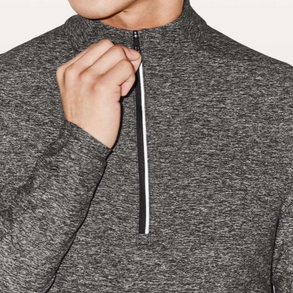 Lululemon Surge Warm 1/2 Zip In Heathered Black - Picture 6 of 11